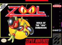 Zool Ninja of the Nth Dimension Super Nintendo  box art